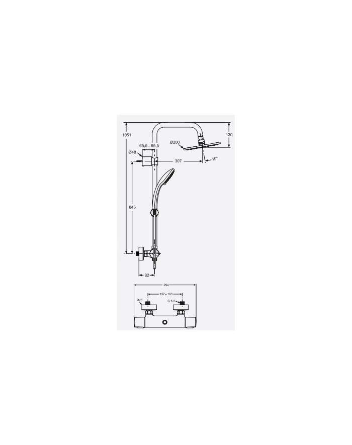 Columna ducha termostática IDEALRAIN