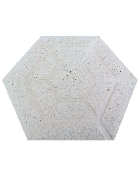 Terrazo Blanco Hexagonal pulido
