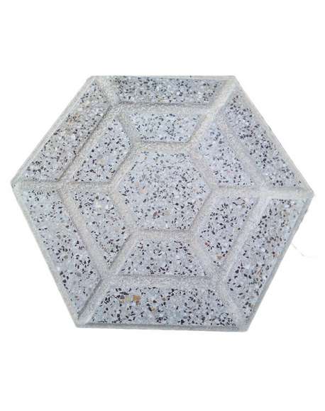 Terrazo Gris Hexagonal pulido